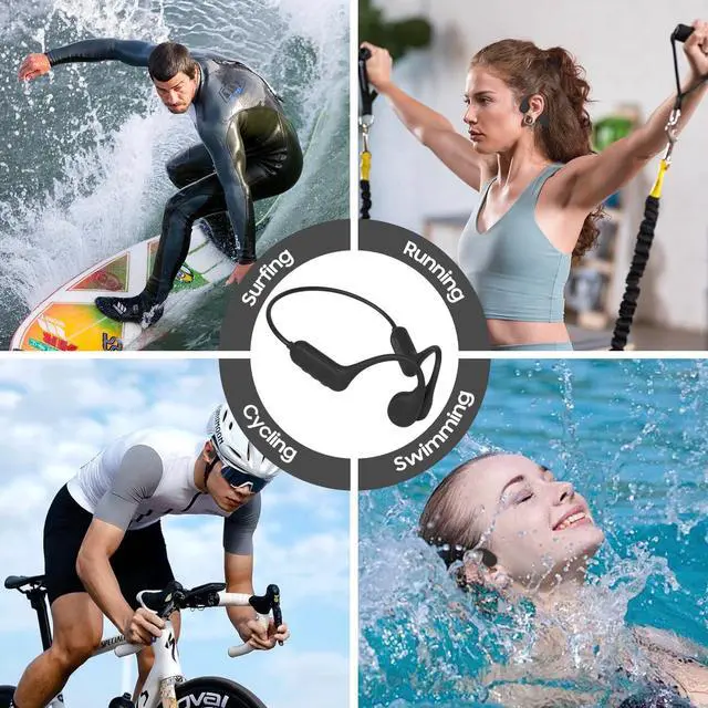 Alt view image 2 of 7 - Bone Conduction IPX8 Waterproof Swimming Headphones,Sports Headphones with Built-in MP3 Player 32G Memory, Wireless Earphones for Workouts, Swimming, Running, Cycling and More Outdoor Activities