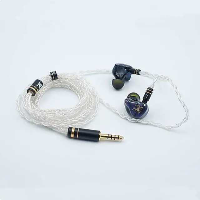 Alt view image 7 of 7 - ISN Audio EST50 Flagship 2EST + 2BA+ 1DD Hybrid 5 Drivers in-Ear Monitor, Carrying 2Pin 0.78mm 8 Strands 19 Cores Sliver-Plated Cable HiFi Audiophile in-Ear Earphone IEMs (Orange, 4.4mm Balanced)