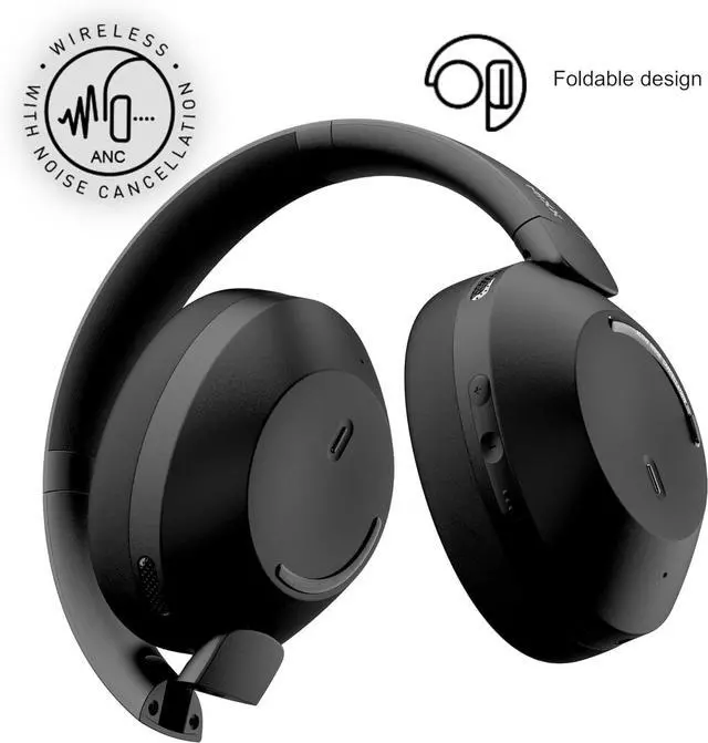 Alt view image 6 of 7 - MIXX StreamQ C4 - Wireless Noise Cancelling Headphones with 40-Hour Battery Life and Transparent Mode - Foldable Over-Ear Design (Black)