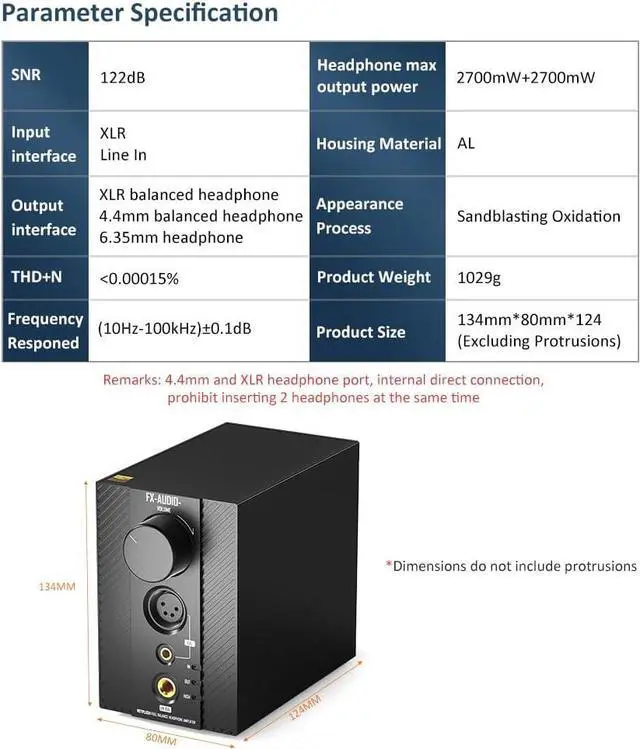 Alt view image 4 of 7 - FX-Audio- R07 Plus Headphone Amplifier, 2700mW x 2 Mini Desktop Headphone Amp, XLR/RCA to 6.35mm / 4.4mm / XLR Balanced Headphone Amp for Home Theater Audio Systems