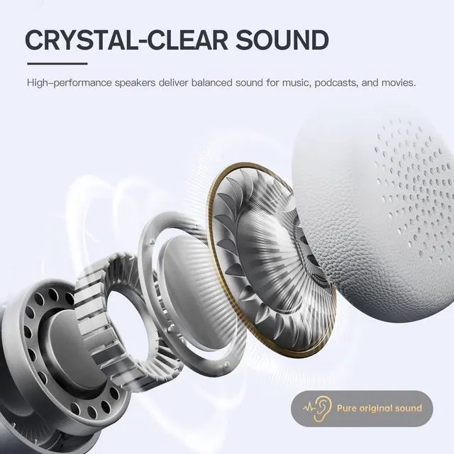 Alt view image 3 of 7 - R1 Pop Wireless On Ear Bluetooth Headphones 75H Playtime APP Custom EQ Noise Isolation Built-in Mic Lightweight for Workout Traval Gaming (Green)
