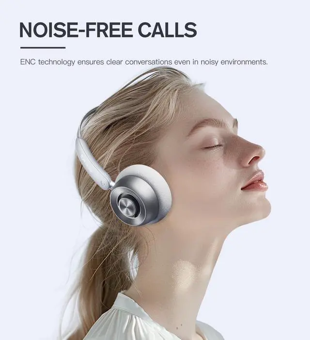 Alt view image 4 of 7 - R1 Pop Wireless On Ear Bluetooth Headphones 75H Playtime APP Custom EQ Noise Isolation Built-in Mic Lightweight for Workout Traval Gaming (Green)