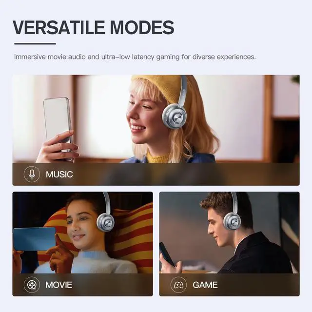 Alt view image 6 of 7 - R1 Pop Wireless On Ear Bluetooth Headphones 75H Playtime APP Custom EQ Noise Isolation Built-in Mic Lightweight for Workout Traval Gaming (Green)