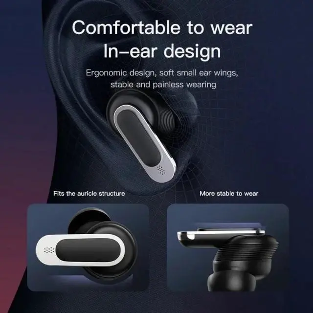 Alt view image 4 of 7 - Bluetooth Headset, Earphone True Wireless Bluetooth Noise Cancelling Headphone in Ear Touch Screen Headset with Mic Earbuds(Gold)