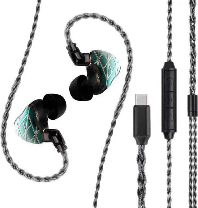 Main image of FAAEAL in-Ear Recording Headset,HiFi Heavy Bass Music Earbuds with Powder Metallurgy Faceplate QDC 2-Pin Detachable 8N Mono-crystalline Copper Silver-Plated Cable Headphones Type-C w/mic