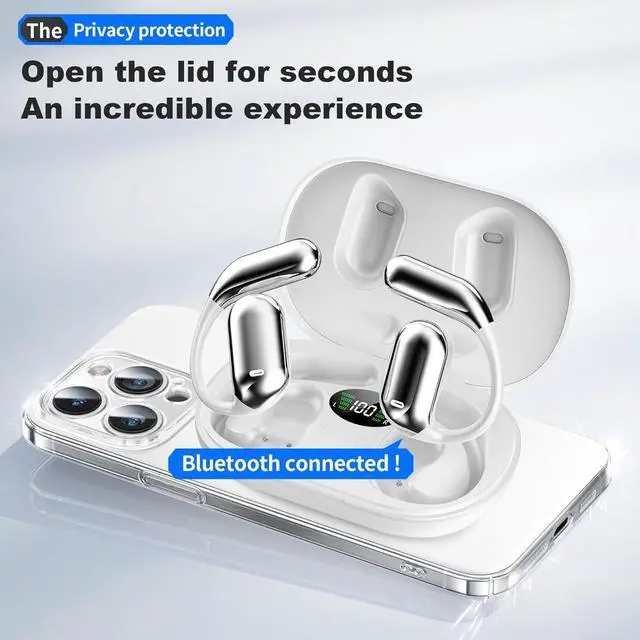 Alt view image 6 of 7 - AI Language Translation Earbuds, 3-in-1 AI Wireless Translator Earbuds Real Time Translating Earbud for 144 Languages, HF Sound, Bluetooth 5.4 Headphones for Travel Sport Business (White)