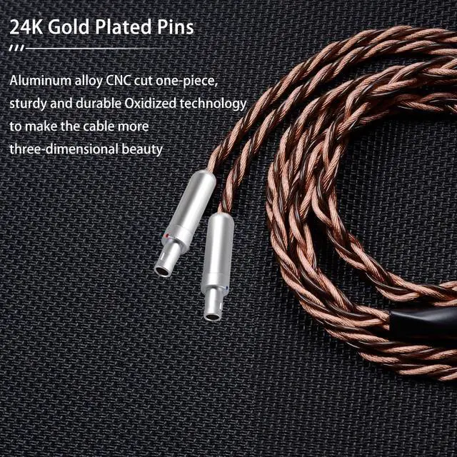 Alt view image 3 of 7 - FAAEAL 8N OCC German Copper Cable Wire Compatible with Sennheiser HD800 HD800s HD820 HD820s HD8XX Dharma D1000 Headphones 2m/6.5ft 4PIN-XLR