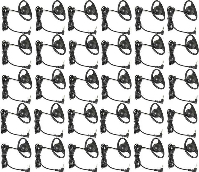 Main image of EXMAX DTP-03 3.5mm D-Shape Single Side Ear Hook Clips Earphone Headset Headphone Dual Channel for Tour Guide System Receiver Tablet Laptop PC Skype YouTube MP3/4 DVD(30PACK)