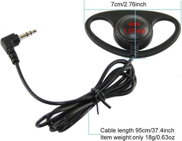 Alt view image 2 of 7 - EXMAX DTP-03 3.5mm D-Shape Single Side Ear Hook Clips Earphone Headset Headphone Dual Channel for Tour Guide System Receiver Tablet Laptop PC Skype YouTube MP3/4 DVD(30PACK)