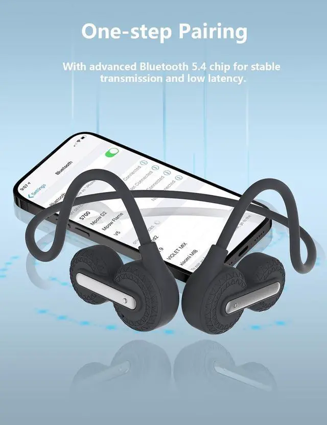 Alt view image 7 of 7 - Bone Conduction Headphones, Open Ear Bluetooth 5.3 Wireless Headphone, Bone Conduction Earbuds 8H Playtimes Sports Earphones with Mic, IPX6 Waterproof Earbuds for Hiking, Cycling, Gym