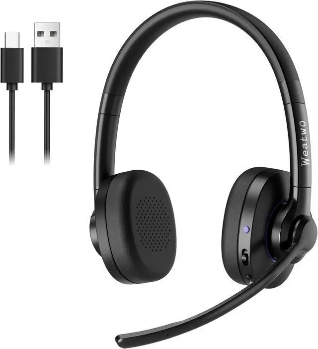 Main image of Wireless Headset for Work V5.1 Bluetooth Headset with ENC & CVC Noise-Cancelling Mic and Long-Lasting Battery - Stereo Wireless Headphone for Teams/Zoom/Home/Office/Computer/Cell Phone