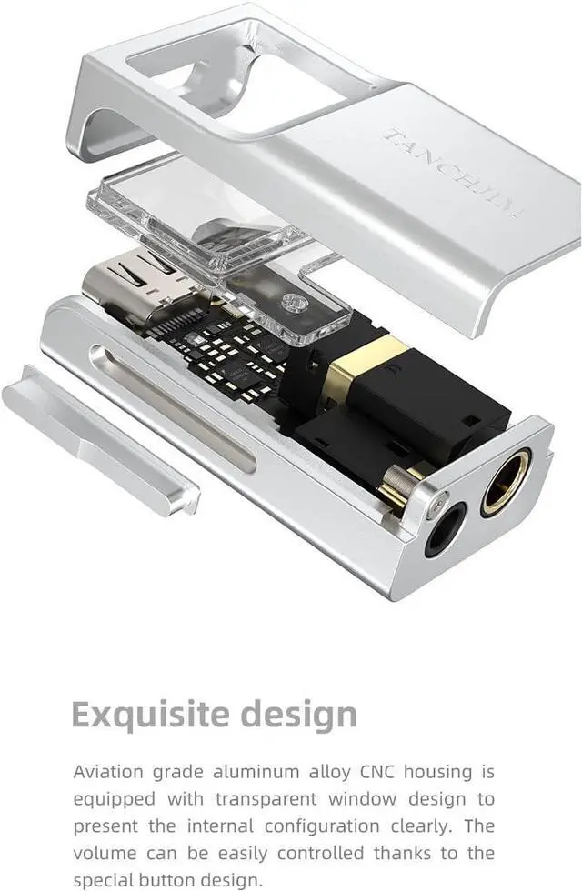 Alt view image 6 of 7 - TANCHJIM Space Portable DAC Headphone Amplifier Support DSD256 32Bit/768kHz 3.5mm/4.4mm Output USB Type C Input DAC Amp
