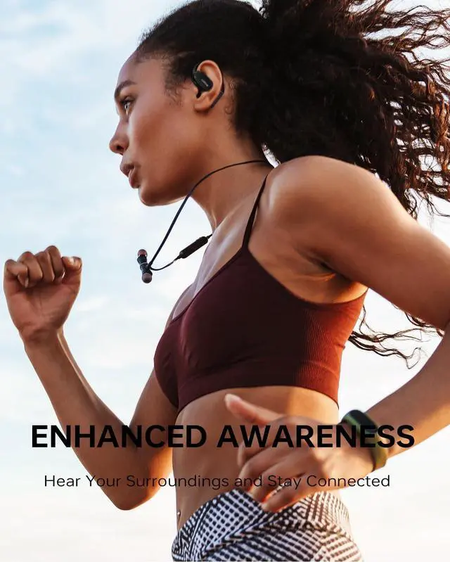 Alt view image 6 of 7 - Liberty One Open Ear Headphones, Wireless Earbuds with Earhooks, Secure Fit, Ergonomic Design, Bluetooth 5.3, IPX5 Water-Resistant, Sweat Resistant, Fast Charging, 30HRS Playtime(Black)
