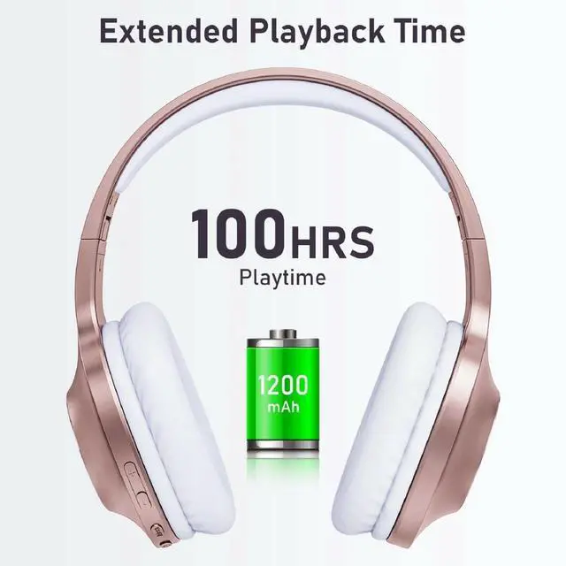 Alt view image 2 of 6 - Wireless Headphones Foldable Headset Compatible with Samsung Galaxy Tab Active5 Pro/XCover7 Pro, w Mic Hands-Free Earphones Earbuds Over Ear