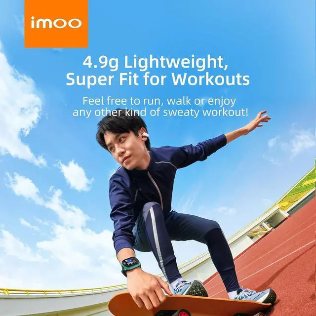 Alt view image 2 of 7 - IMOO E5 Open Earbuds, Wireless Headset Mic Noise Cancelling, Bluetooth Sports Earphones, Clip on Earbuds for Comfort, Up to 30 Hours of Battery Life(White)