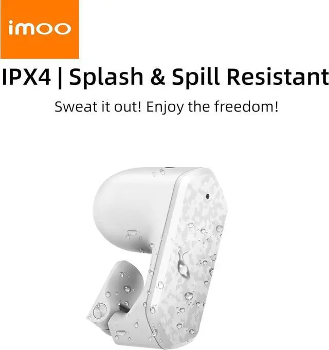 Alt view image 5 of 7 - IMOO E5 Open Earbuds, Wireless Headset Mic Noise Cancelling, Bluetooth Sports Earphones, Clip on Earbuds for Comfort, Up to 30 Hours of Battery Life(White)