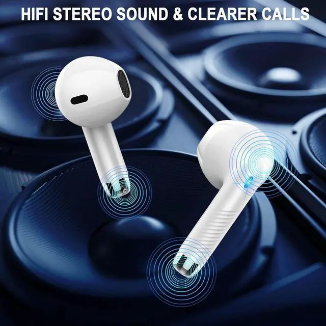 Alt view image 7 of 7 - Wireless Earbuds, Bluetooth Headphones 5.4, in Ear Earphones with 4 ENC Noise Cancelling Mics, 48H Playback HiFi Stereo Earbuds Mini Case, IP7 Waterproof Buds LED Display, USB C Charging
