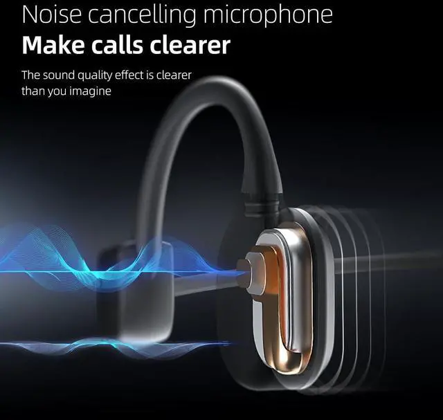 Alt view image 3 of 6 - Sweet Gisele Open-Ear Bluetooth Bone Conduction Headphones  Wireless Earbuds with Mic, Over-Ear Sport Headband for Secure Fit - Ear Hanging Earphones for Running, Fitness and Workouts