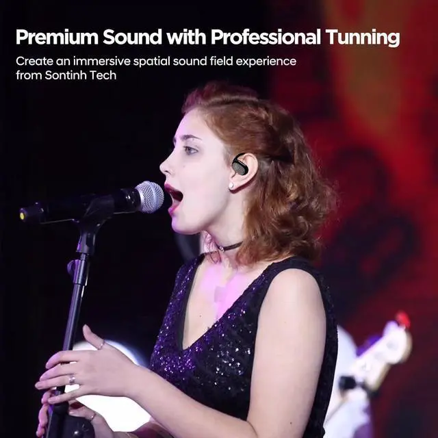 Alt view image 3 of 7 - OpenAir, Open Ear Bluetooth Headphones | More Stylish Open Ear Earbuds with Premium Acoustics | 12 Hours Playtime for Earbuds | Clear Call with AI ENC and Ideal for Office and Outdoors