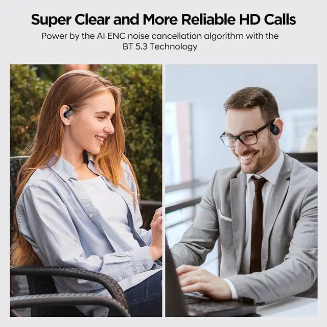 Alt view image 4 of 7 - OpenAir, Open Ear Bluetooth Headphones | More Stylish Open Ear Earbuds with Premium Acoustics | 12 Hours Playtime for Earbuds | Clear Call with AI ENC and Ideal for Office and Outdoors