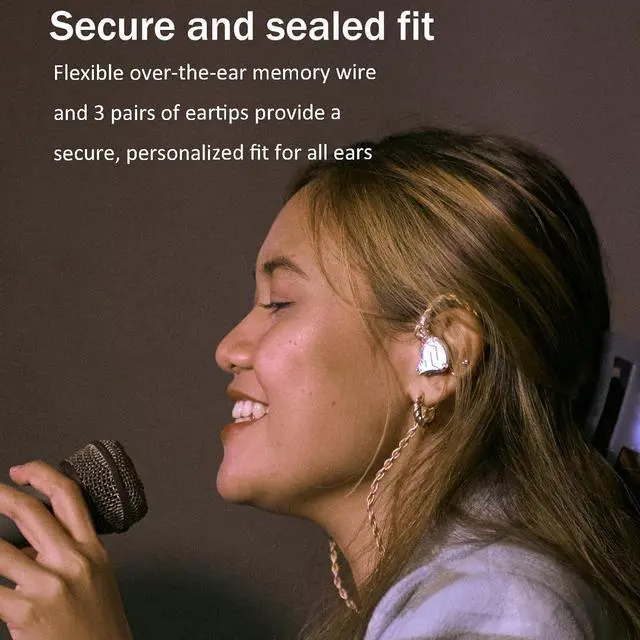 Alt view image 4 of 7 - KZ ZS10 Pro in-Ear Monitor 4BA+1DD Hybrid 5 Drivers Earbuds HiFi Bass Noise Isolation Earphones, Clarity in All Frequency Stereo Sound Comfortable Headphones for Musicians (Silver)