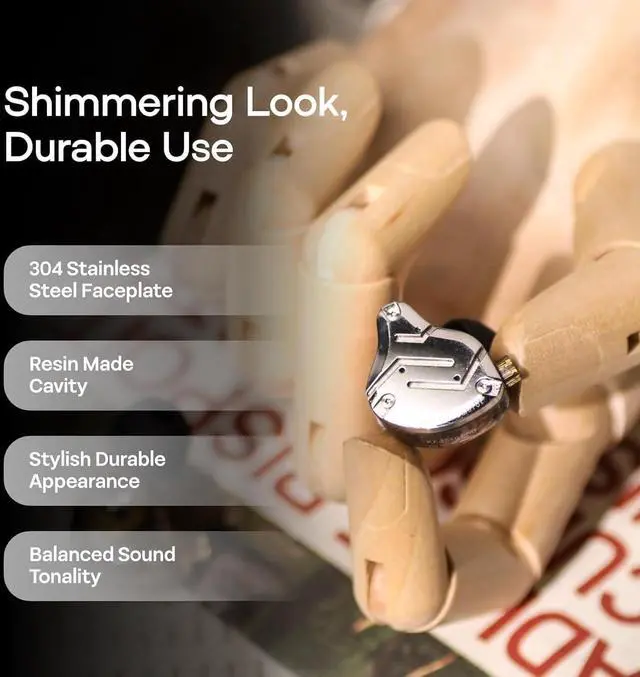 Alt view image 3 of 7 - KZ ZS10 Pro in-Ear Monitor 4BA+1DD Hybrid 5 Drivers Earbuds HiFi Bass Noise Isolation Earphones, Clarity in All Frequency Stereo Sound Comfortable Headphones for Musicians (Silver)