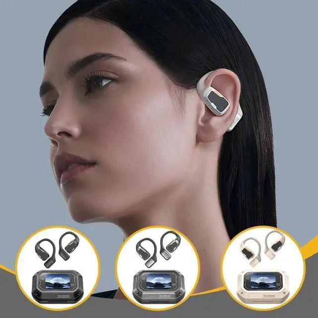 Alt view image 2 of 7 - Full-Color Touchscreen Bluetooth in-Ear Headset - Wireless Earbuds Bluetooth 5.4 Headphones Bass Stereo Ear Buds with ANC Noise Cancelling, 36h Playtime, for iPhone and Andrio (Silver)