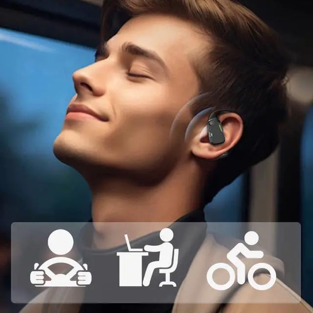 Alt view image 3 of 7 - Full-Color Touchscreen Bluetooth in-Ear Headset - Wireless Earbuds Bluetooth 5.4 Headphones Bass Stereo Ear Buds with ANC Noise Cancelling, 36h Playtime, for iPhone and Andrio (Silver)