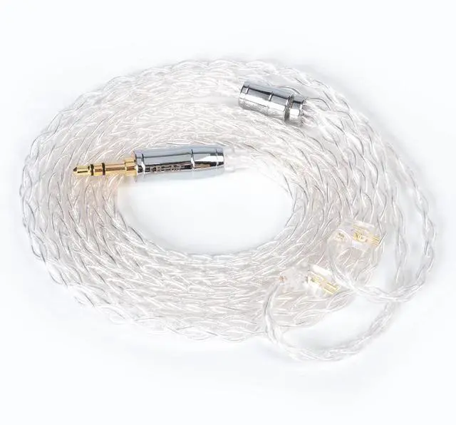 Main image of KBEAR 8 IEM Cable 8 Core Silver Earphone Cable Ear Monitor Replacement Cable for Kbear KS1/KS2/Strom/Lark/Robin/Rosefinch/CCZ Melody/Coffee Bean/Warrior Earbuds (TFZ 3.5MM)