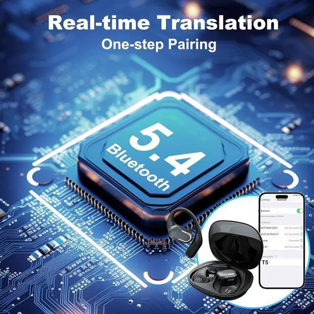 Alt view image 6 of 7 - Wireless Earbuds Translation Earbuds Real Time with 144 Languages, OWS 3 in 1 Ai Translator Earbuds with HD Sound, Long-Lasting Battery, IPX5 Waterproof Bluetooth Headphones for Sports/Travel, Black