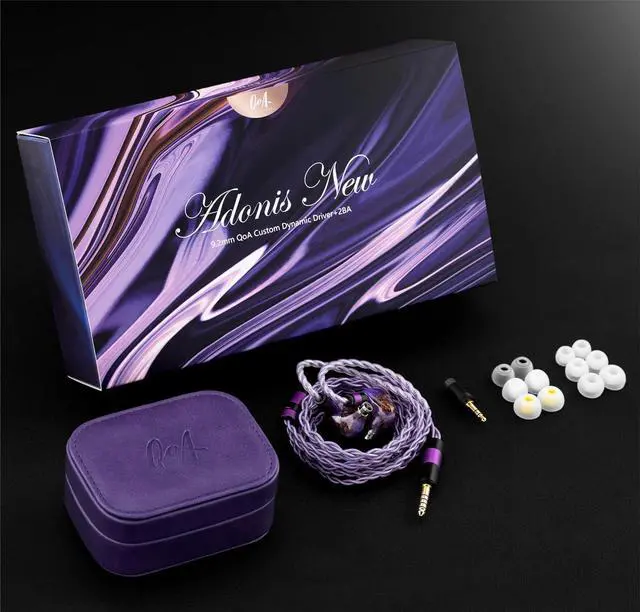 Alt view image 6 of 7 - Kinera QoA Adonis New 3 Hybrid IEM Headphones, Knowles BA + Custom BA + 9.2mm Dynamic Drivers, in-Ear Monitor Earphones, Wired HiFi Earbuds with Pinecone Resin CNC Shell