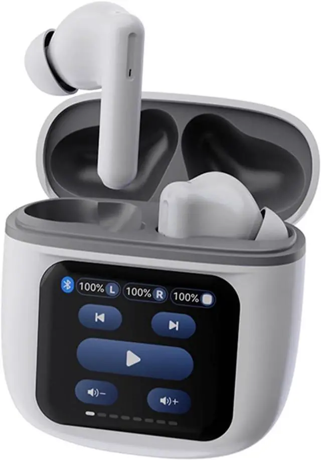 Main image of ANC Earbuds Touchscreen Bluetooth Earphones Wireless Active Noise Cancelling Wireless Bluetooth with LCD Touch Screen Display Case Earbuds