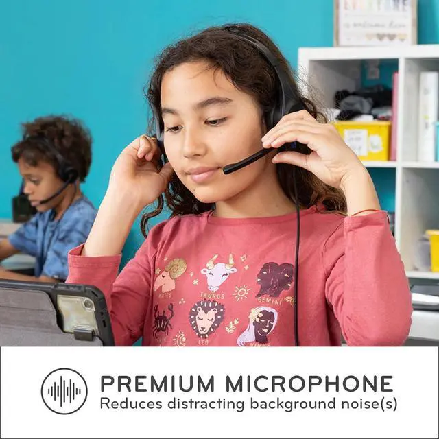 Alt view image 3 of 6 - ThinkWrite Technologies / TWT Audio LITE, TW55 | Premium On-Ear Lightweight Noise Reducing Wired Headsets 20 Pack (3.5mm TRRS Jack)