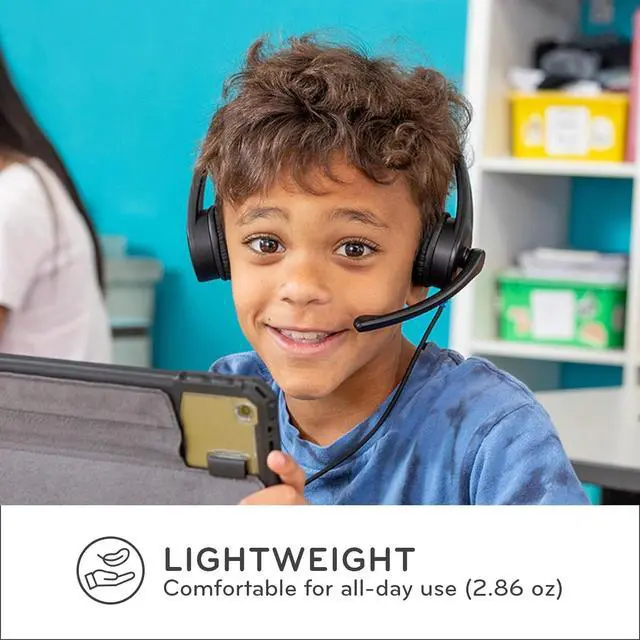 Alt view image 4 of 6 - ThinkWrite Technologies / TWT Audio LITE, TW55 | Premium On-Ear Lightweight Noise Reducing Wired Headsets 20 Pack (3.5mm TRRS Jack)