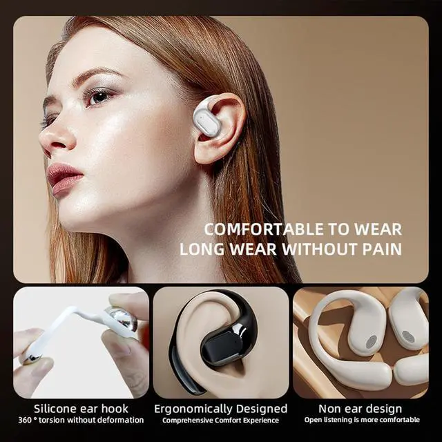Alt view image 5 of 7 - 60Hrs Playtime Open Ear Headphones Bluetooth Earbuds IPX6 Waterpro of Ear Buds Wireless Bluetooth of Workout Headphones Bluetooth 5.3 for Running Headphones and Gym Headphones Sport Earbuds