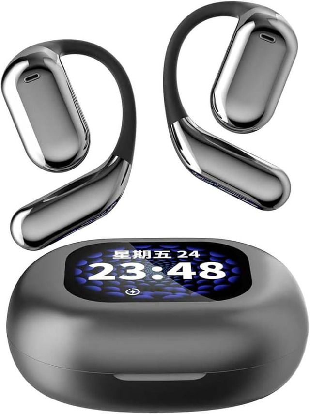 thumbnail image 2 of Wireless Clip-On Earbud - Over Ear & Phone Control - Bluetooth Rechargeable - Single Black 2 of 5