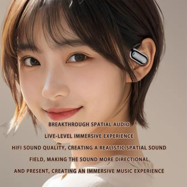 Alt view image 5 of 7 - Ipx5 Waterproof Bluetooth Earbuds, Xp2 Earbuds, True Wireless Open Ear 5.4, Intelligent Touch Screen Open Bluetooth Earphones (Black)