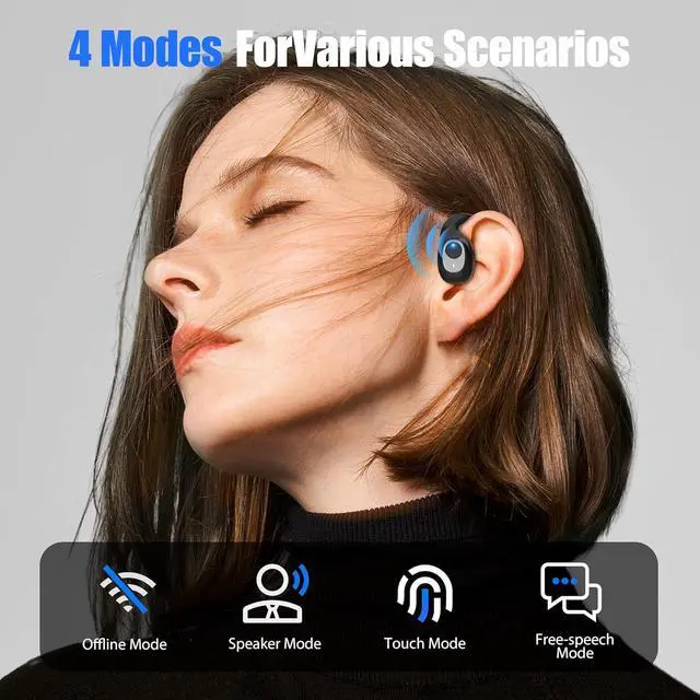 Alt view image 5 of 6 - AI Language Translation Earbuds, OWS Real-Time Translator Earphone Includes Supports 144 Languages & Accents Translation Device for Travel Business Learning(Black)