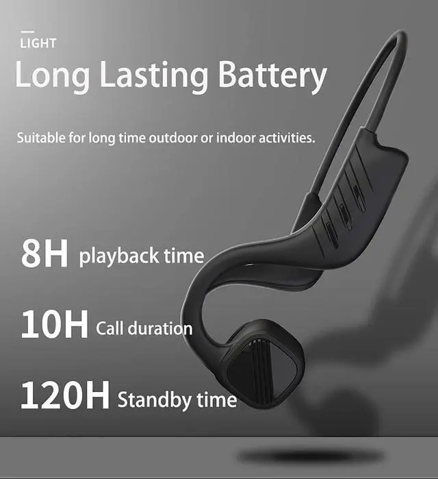 Alt view image 2 of 7 - Open Ear Bone Conduction Headphones Bluetooth Swimming - Mp3 Player Sport Wireless Earphones 8H Playback Time,Waterproof for Diving Headset for Underwater Running Gym Cycling