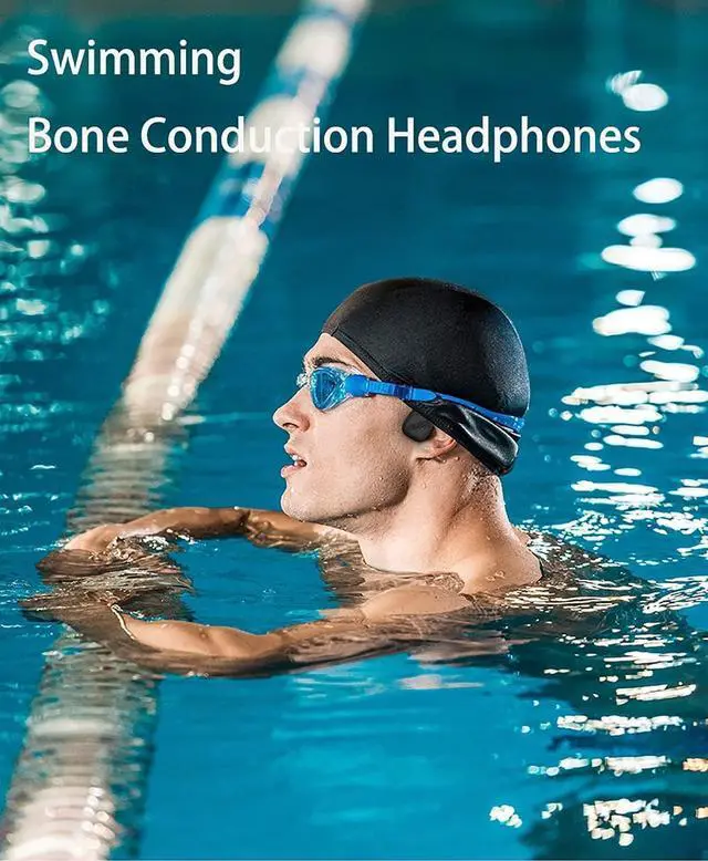 Alt view image 7 of 7 - Open Ear Bone Conduction Headphones Bluetooth Swimming - Mp3 Player Sport Wireless Earphones 8H Playback Time,Waterproof for Diving Headset for Underwater Running Gym Cycling