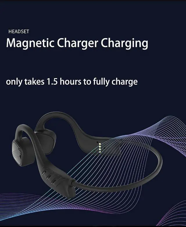 Alt view image 3 of 7 - Open Ear Bone Conduction Headphones Bluetooth Swimming - Mp3 Player Sport Wireless Earphones 8H Playback Time,Waterproof for Diving Headset for Underwater Running Gym Cycling
