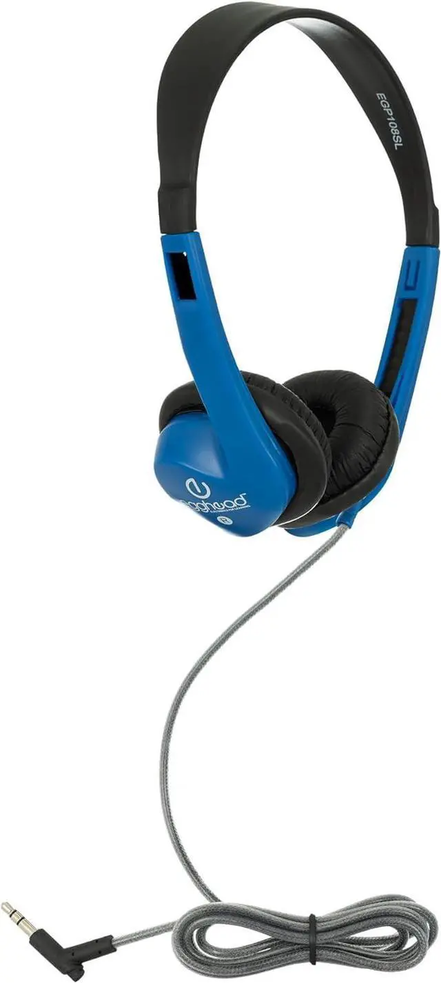 Alt view image 2 of 5 - Egghead® Classroom Stereo Headphones with Adjustable Headband, Leatherette Ear Cushions, and Tangle-Free Cord, Ideal for School, Library, or Group Use, Pack of 20