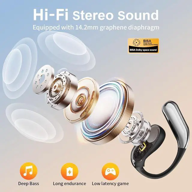 Alt view image 2 of 7 - AI Language Translation Earbuds & LCD Touch Screen OWS Real-Time Translator for 144 Languages & Accents Headphones Translator Ideal for Travel, Business, Learning Translation Earphones, iOS/Android