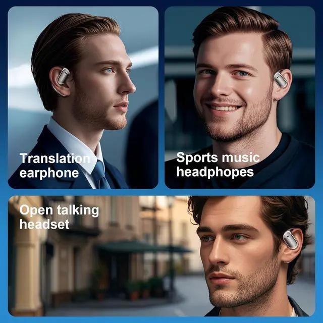 Alt view image 7 of 7 - AI Language Translation Earbuds & LCD Touch Screen OWS Real-Time Translator for 144 Languages & Accents Headphones Translator Ideal for Travel, Business, Learning Translation Earphones, iOS/Android