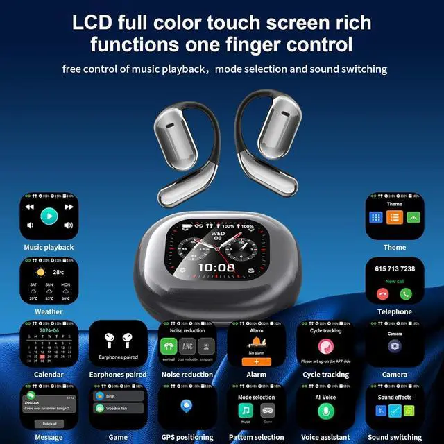 Alt view image 6 of 7 - AI Language Translation Earbuds & LCD Touch Screen OWS Real-Time Translator for 144 Languages & Accents Headphones Translator Ideal for Travel, Business, Learning Translation Earphones, iOS/Android