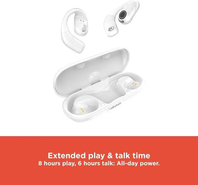Alt view image 3 of 5 - RadioShack Live Sound Wireless Earbuds, Bluetooth 5.3, Enhanced Bass, 8H Playtime, White