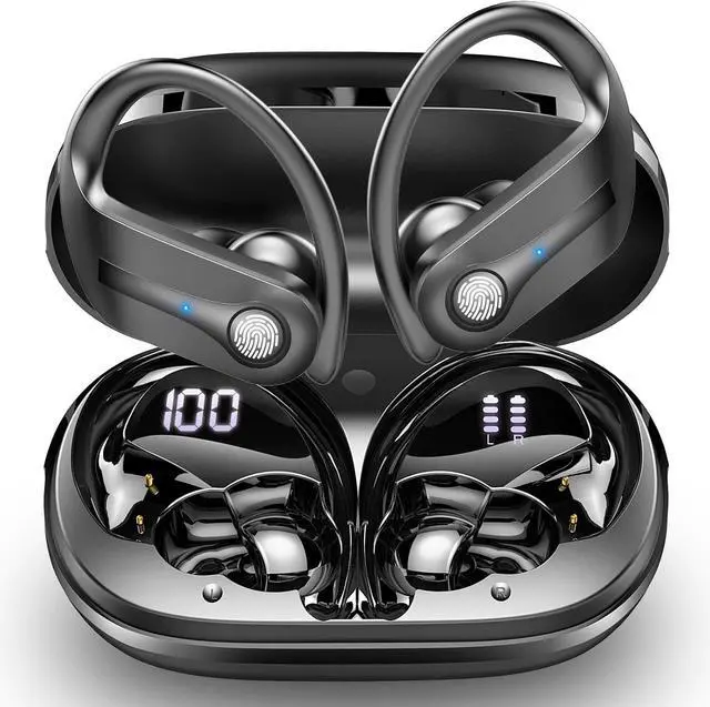 Main image of Wireless Earbuds, Bluetooth 5.4 headphones Sport with ENC Noise Cancelling Mic, 50 Playback Over-Ear Buds Deep Bass, Earphones with Earhooks, IP7 Waterproof Fitness Headset for Running Gym Workout