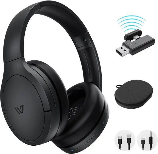 Main image of Live Hybrid Active Noise Cancelling Headphones with Dongle, Wireless Over Ear Bluetooth Headphones, Bluetooth 5.4 Wired Headset with Mic, 80H Playtime Storeage Bag for Smartphone PC (Black)
