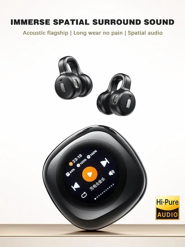 Alt view image 3 of 6 - Xmenha Open Ear Clip on Earbuds Cuff Wireless Bluetooth Out of Ear Ear Cuff Headphones Open Ear Clip on Ear Buds Earphones AIR Bone Conduction Earbuds Headphones Outer Ear not in Ear