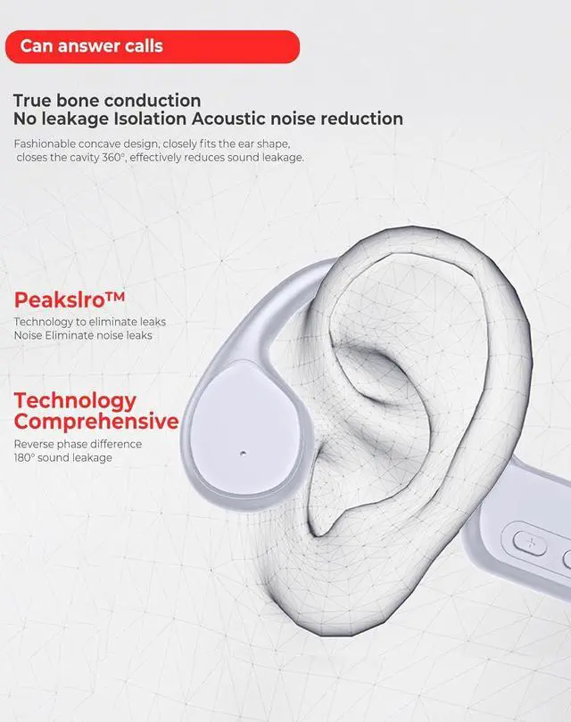 Alt view image 7 of 7 - Swimming Headphones IPX8 Waterproof Underwater Bone Conduction Headphones for Swimming Bluetooth 5.3 Open Ear Bone Conducting with 32GB MP3 for Sport Running (Orange)